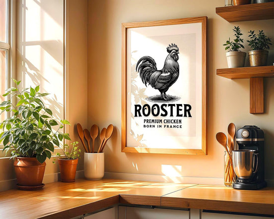 Affiche Coq français – art vintage rétro, décoration cuisine élégante - Roaring 20s Paris