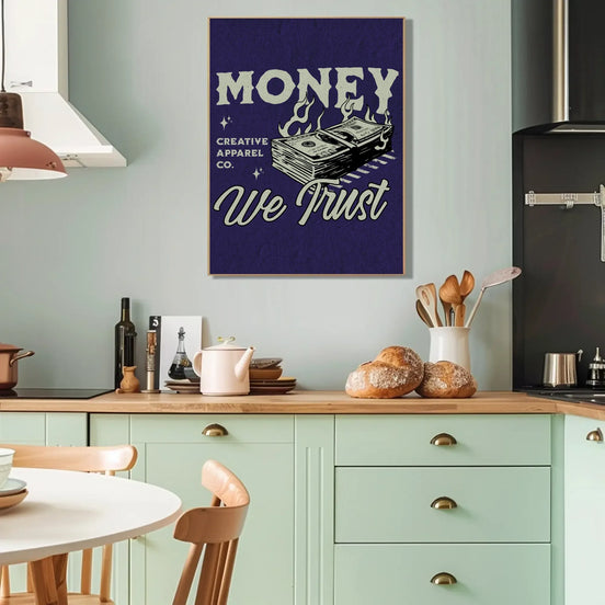 Affiche Money We Trust, art vintage, décoration argent, poster pop art - Roaring 20s Paris