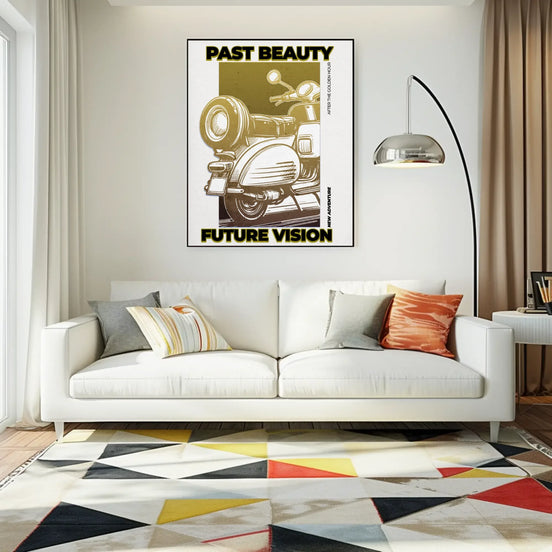 Affiche Past Beauty, Future Vision, art vintage moto, mobilier déco - Roaring 20s Paris