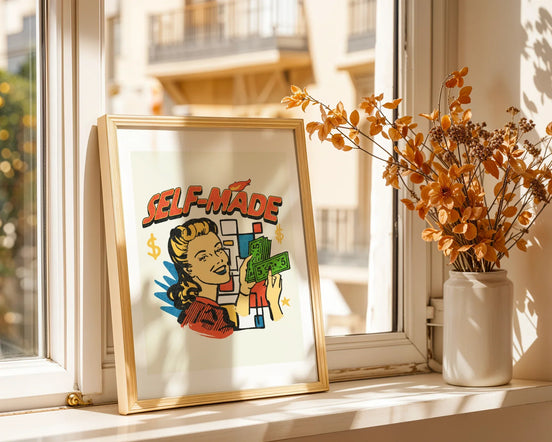 Affiche Self-Made, motivation, poster femme indépendante, féminisme - Roaring 20s Paris