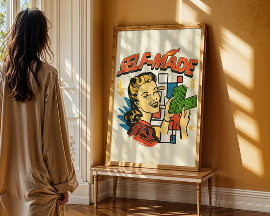 Affiche Self-Made, motivation, poster femme indépendante, féminisme - Roaring 20s Paris
