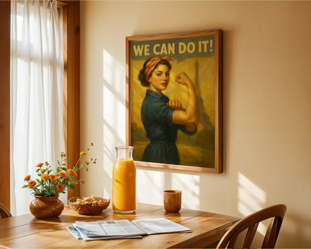 Affiche ancienne féminisme vintage, poster art mural empowerment - Roaring 20s Paris