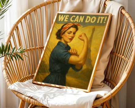 Affiche ancienne féminisme vintage, poster art mural empowerment - Roaring 20s Paris