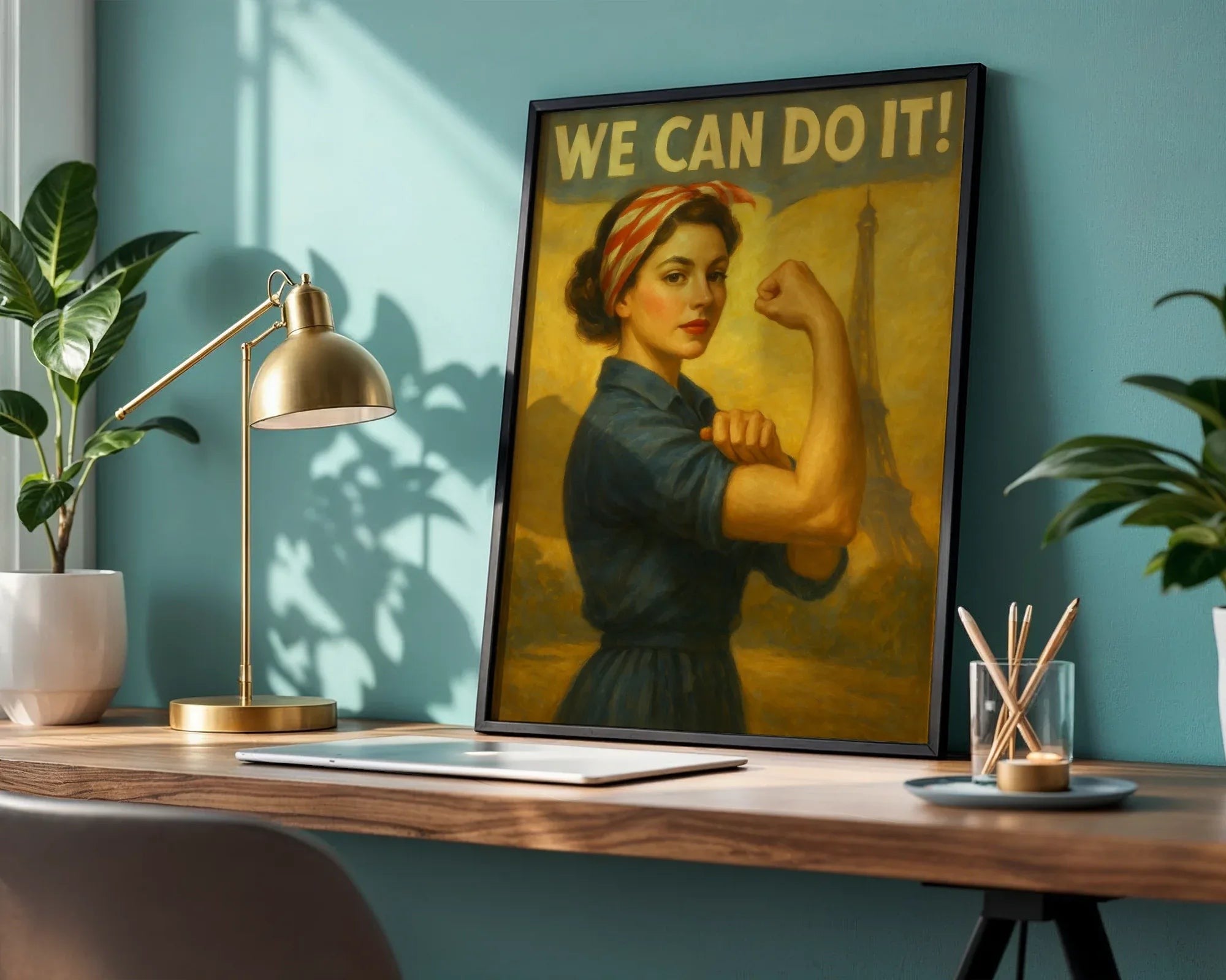 Affiche ancienne féminisme vintage, poster art mural empowerment - Roaring 20s Paris