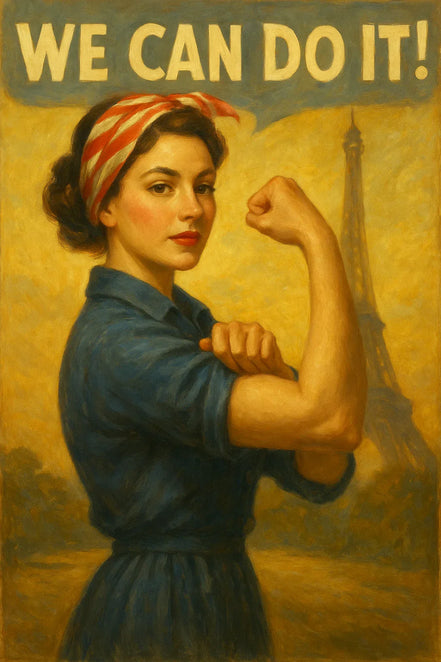 Affiche ancienne féminisme vintage, poster art mural empowerment - Roaring 20s Paris