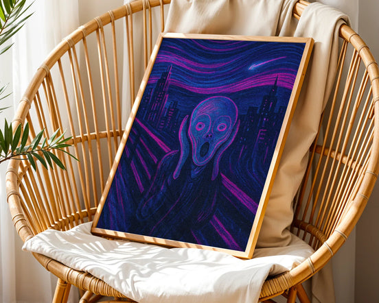 Affiche ancienne le cri futuriste, poster art mural retro cyber ville - Roaring 20s Paris