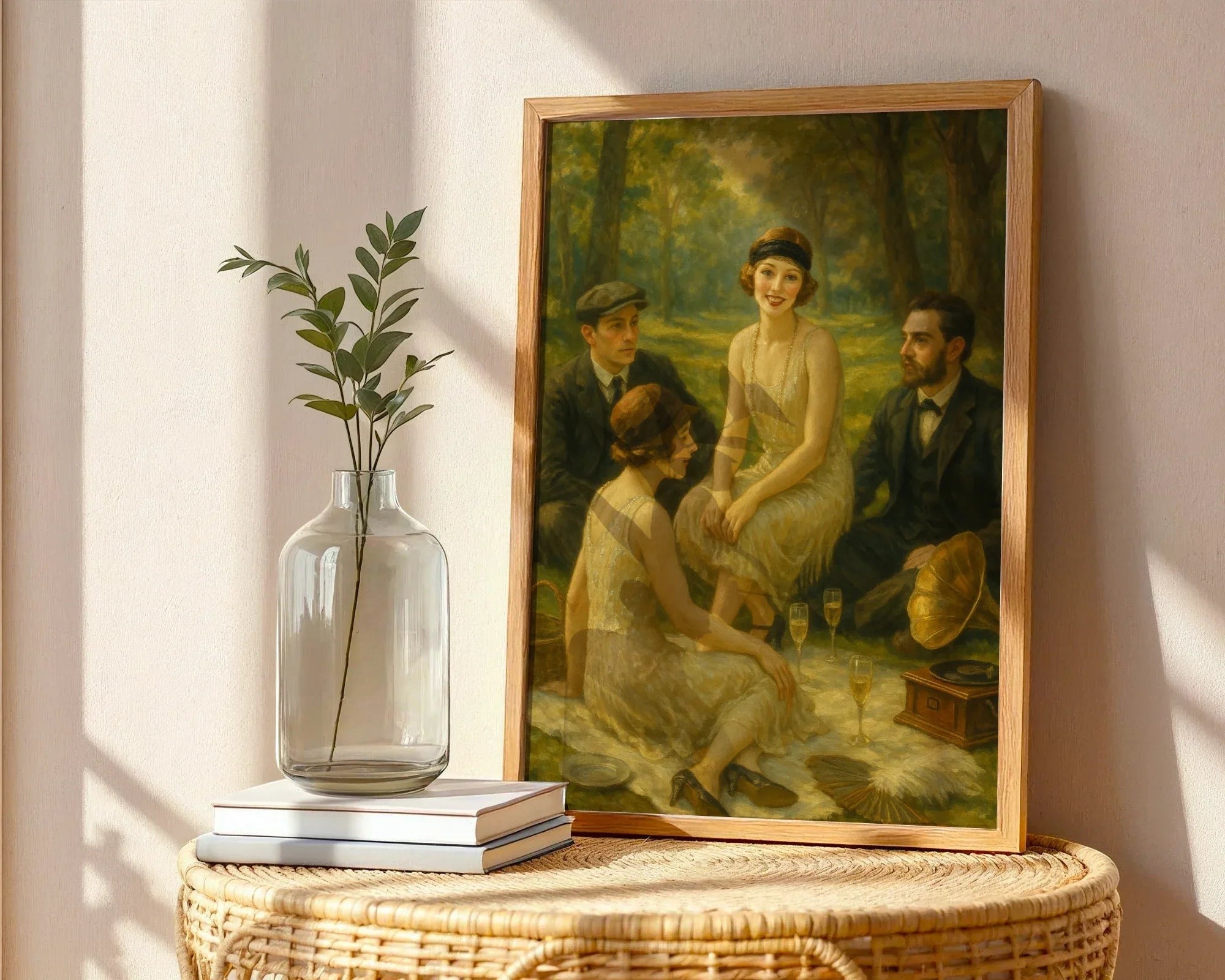Affiche ancienne pique-nique années 1920, poster art mural vintage - Roaring 20s Paris