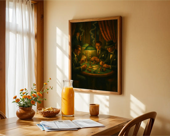 Affiche ancienne poker rétro vintage, poster art mural ambiance fumeur - Roaring 20s Paris