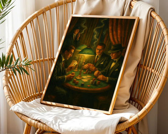 Affiche ancienne poker rétro vintage, poster art mural ambiance fumeur - Roaring 20s Paris