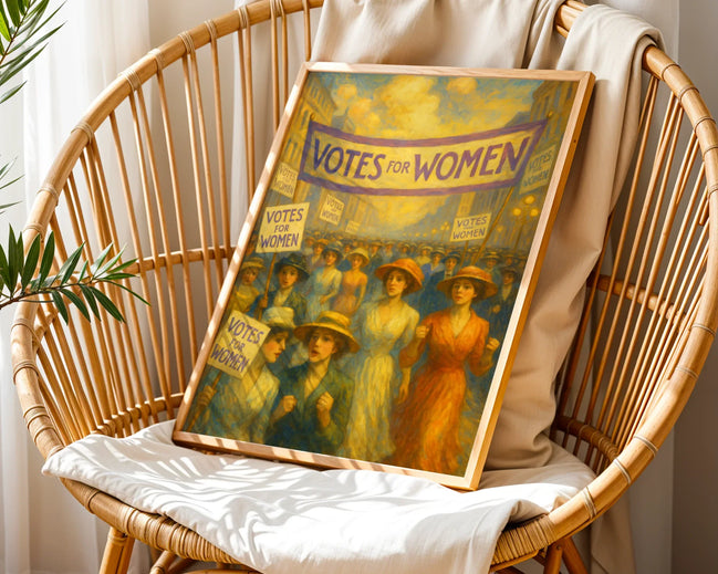 Affiche ancienne suffragette 1910, poster art mural votes femmes - Roaring 20s Paris