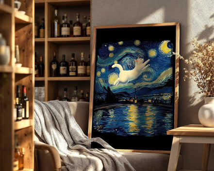 Affiche chat artistique – poster Van Gogh, peinture impressionniste - Roaring 20s Paris