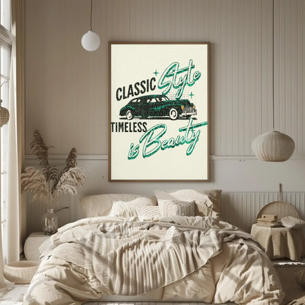 Affiche classique vintage automobile, art rétro voiture de collection - Roaring 20s Paris