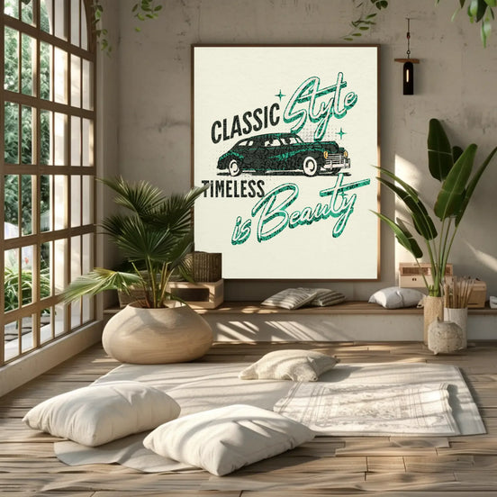 Affiche classique vintage automobile, art rétro voiture de collection - Roaring 20s Paris