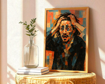 Affiche cubiste Désespéré – peinture art moderne mural, déco vintage 1920 - Roaring 20s Paris