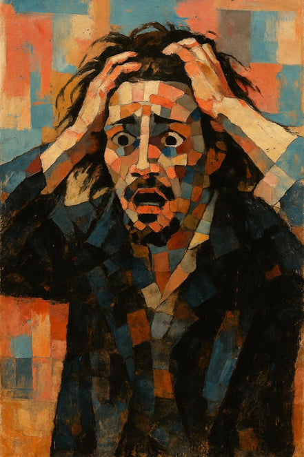 Affiche cubiste Désespéré – peinture art moderne mural, déco vintage 1920 - Roaring 20s Paris