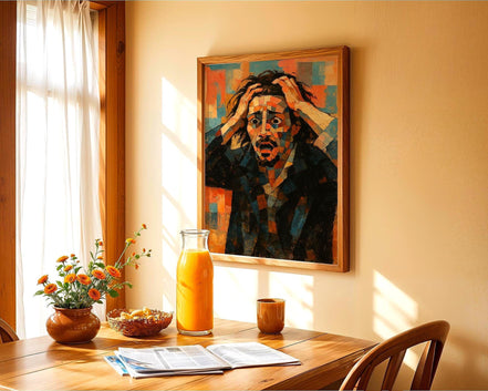 Affiche cubiste Désespéré – peinture art moderne mural, déco vintage 1920 - Roaring 20s Paris