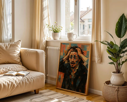 Affiche cubiste Désespéré – peinture art moderne mural, déco vintage 1920 - Roaring 20s Paris