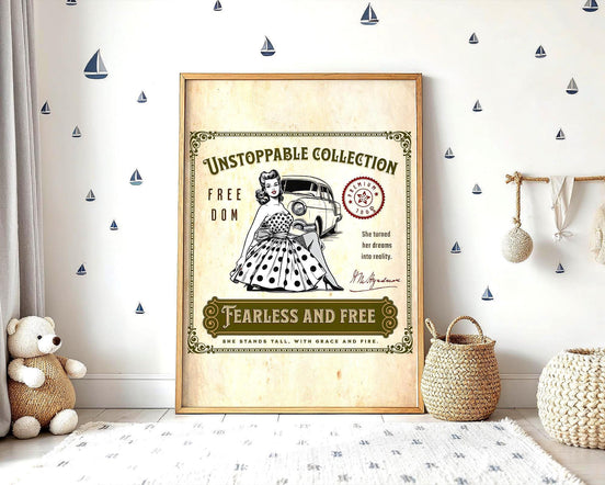 Affiche féministe rétro – femme indépendante, poster vintage Broadway - Roaring 20s Paris