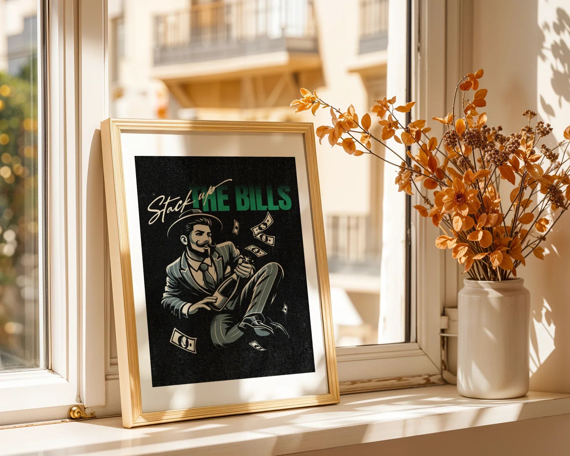 Affiche rétro succès financier, art vintage homme, poster rétro - Roaring 20s Paris