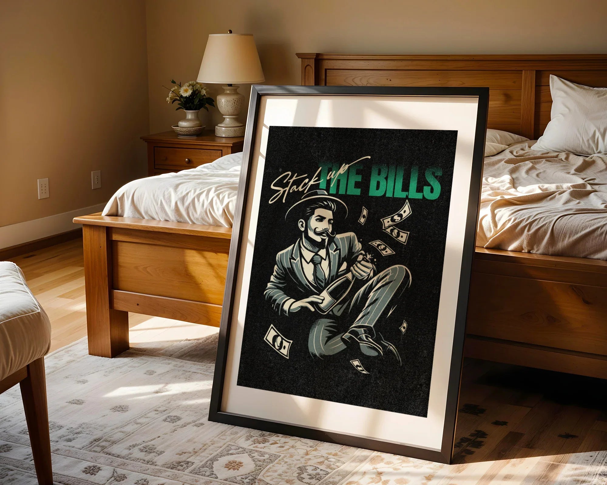 Affiche rétro succès financier, art vintage homme, poster rétro - Roaring 20s Paris