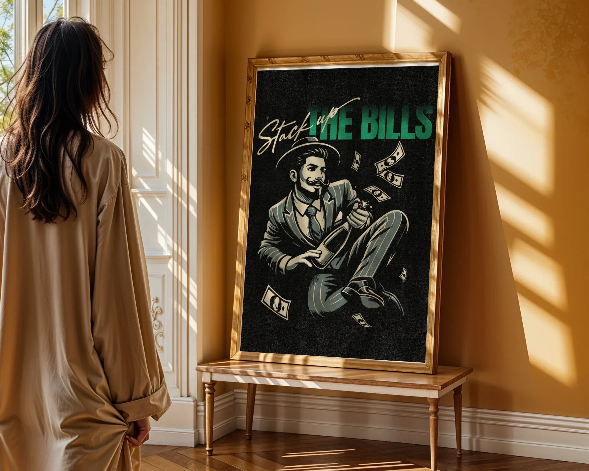 Affiche rétro succès financier, art vintage homme, poster rétro - Roaring 20s Paris