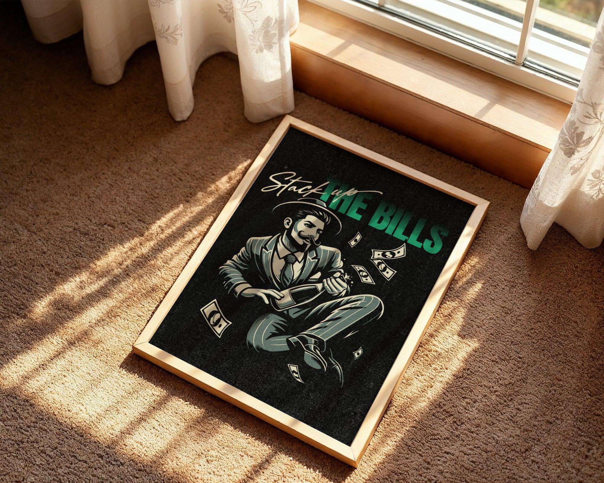 Affiche rétro succès financier, art vintage homme, poster rétro - Roaring 20s Paris