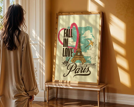 Affiche Fall in Love of Paris, art vintage, décoration Parisienne k1qbj8-tb.myshopify.com affiche déco Parisienne, affiche imprimable Paris, affiche Paris vintage, affiche vintage Paris, art de la Tour Eiffel, art de Paris rétro, art Paris amoureux, art Parisienne rétro, décoration Paris rétro, décoration romantique Paris, décoration Tour Eiffel, poster Paris romantique, poster Ville Lumière