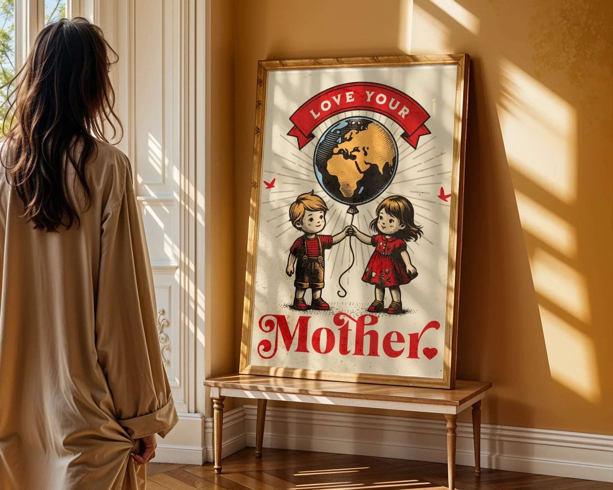 Affiche Love Your Mother, art rétro famille, décoration maman, cadeau k1qbj8-tb.myshopify.com affiche amour mère, affiche imprimable maman, affiche maman vintage, affiche rétro tendre, affiche vintage famille, art cadeau pour maman, art rétro famille, art rétro fête des mères, décoration amour famille, décoration fête des mères, décoration tendresse famille, poster amour familial, poster famille rétro