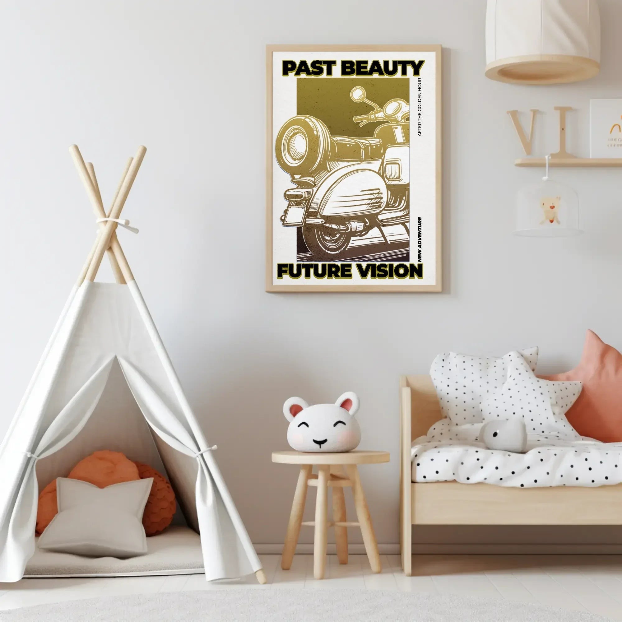Affiche Past Beauty, Future Vision, art vintage moto, mobilier déco k1qbj8-tb.myshopify.com affiche future vision, affiche imprimable scooter, affiche mobilité vintage, affiche moto imprimable, affiche moto rétro, affiche rétro aventure, art motos classiques, art vintage mobilité, art vintage moto, art vintage scooter, décoration mobilité vintage, décoration scooter rétro, poster scooter rétro