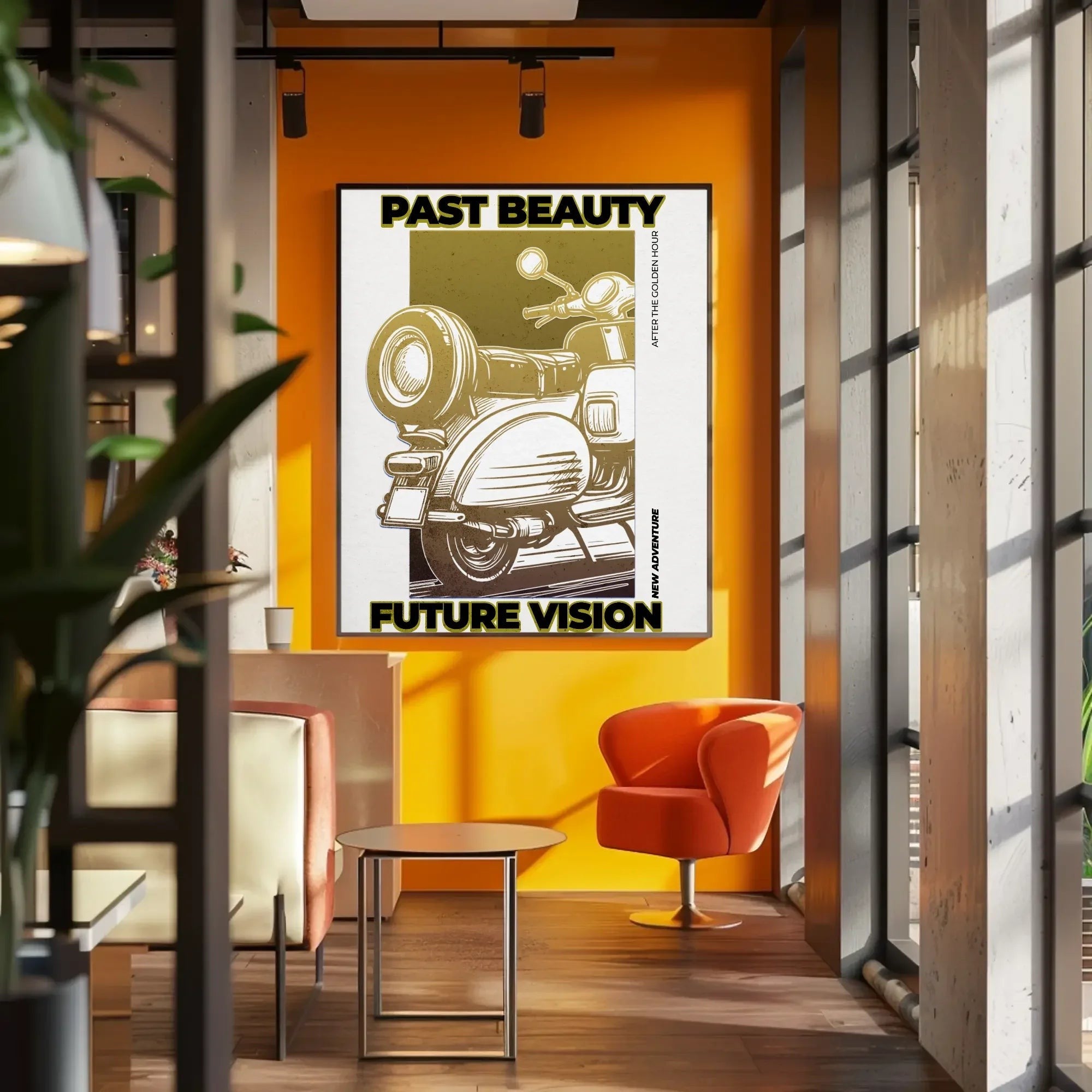 Affiche Past Beauty, Future Vision, art vintage moto, mobilier déco k1qbj8-tb.myshopify.com affiche future vision, affiche imprimable scooter, affiche mobilité vintage, affiche moto imprimable, affiche moto rétro, affiche rétro aventure, art motos classiques, art vintage mobilité, art vintage moto, art vintage scooter, décoration mobilité vintage, décoration scooter rétro, poster scooter rétro