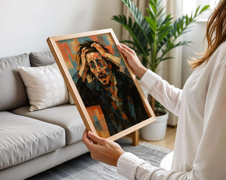 Affiche cubiste Désespéré – peinture art moderne mural, déco vintage 1920 k1qbj8-tb.myshopify.com affiche ancien gustave courbet, affiche cubiste Désespéré art, affiche moderne émotion cubist, digital poster cubiste rétro, décoration murale imprimable, exhibition wall art émotion, expression peinture visage, impression peinture dart mural, peinture originale française, portrait homme angoissé poster, poster art mural expression, poster histoire affiche modern