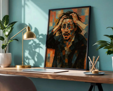 Affiche cubiste Désespéré – peinture art moderne mural, déco vintage 1920 k1qbj8-tb.myshopify.com affiche ancien gustave courbet, affiche cubiste Désespéré art, affiche moderne émotion cubist, digital poster cubiste rétro, décoration murale imprimable, exhibition wall art émotion, expression peinture visage, impression peinture dart mural, peinture originale française, portrait homme angoissé poster, poster art mural expression, poster histoire affiche modern