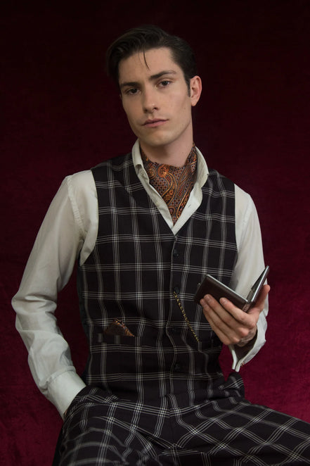 Ascot lavallière en soie jaune I – cravate foulard homme mariage chic - Roaring 20s Paris