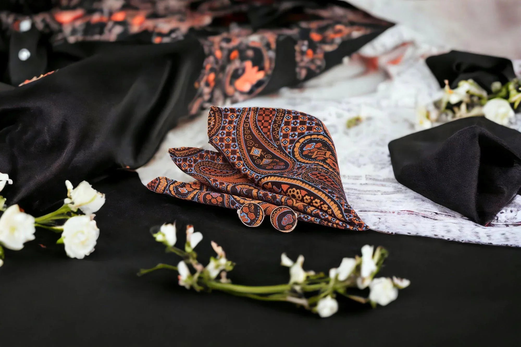 Ascot lavallière en soie jaune I – cravate foulard homme mariage chic - Roaring 20s Paris