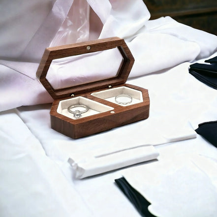 Boîte de bague personnalisée F.Shelby en bois – alliance mariage chic - Roaring 20s Paris