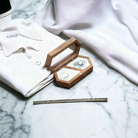 Boîte de bague personnalisée F.Shelby en bois – alliance mariage chic - Roaring 20s Paris