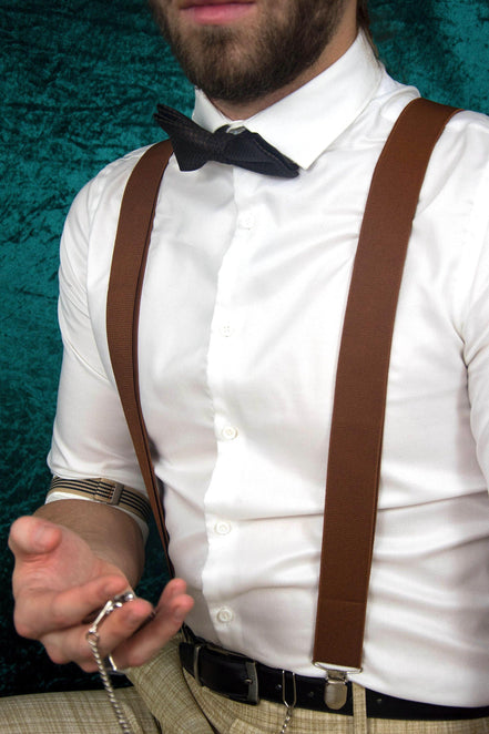 Bretelles Arthur Shelby – élastiques ajustables pour costume mariage - Roaring 20s Paris