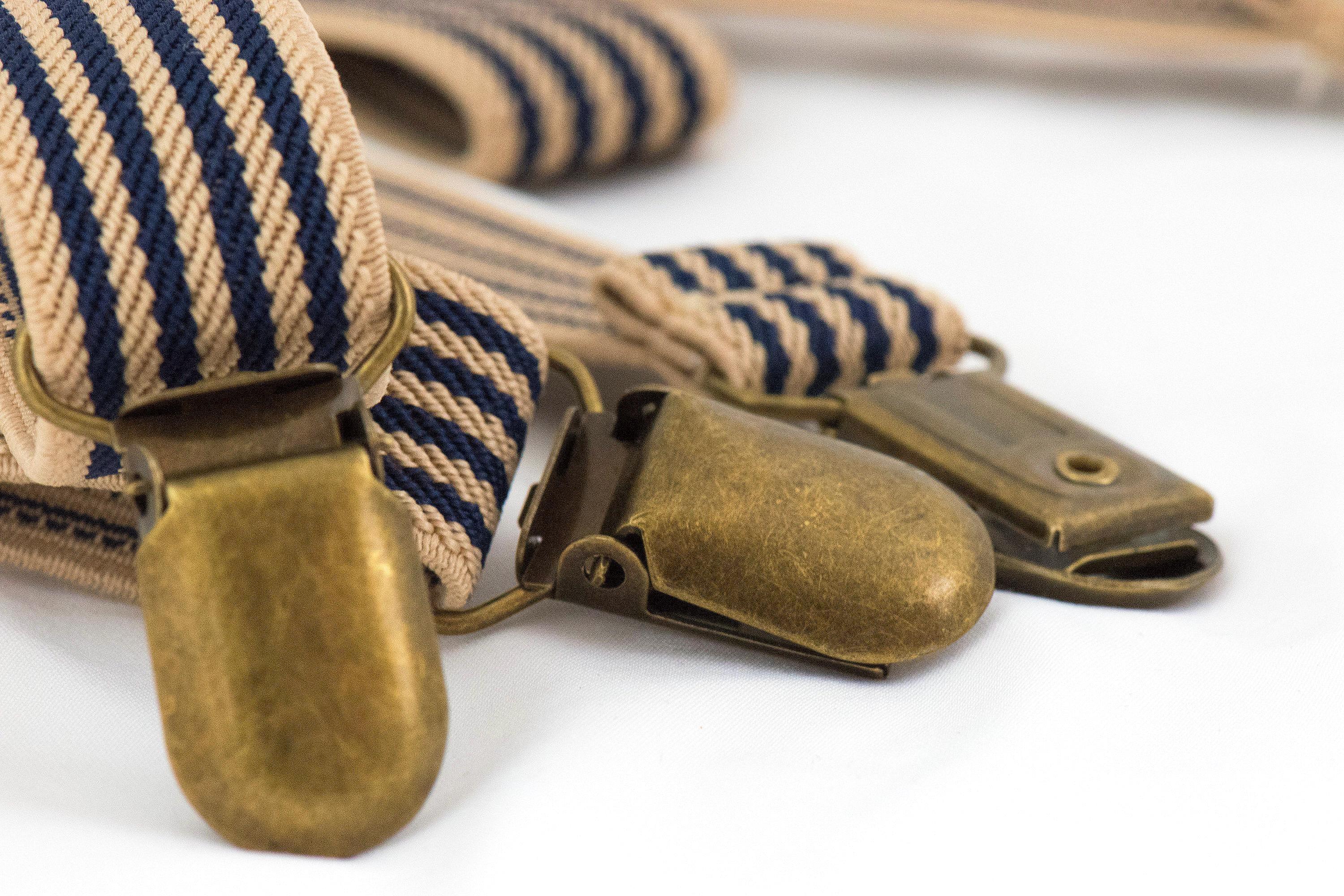 Bretelles Blue Gatsby – élastiques ajustables pour costume mariage - Roaring 20s Paris