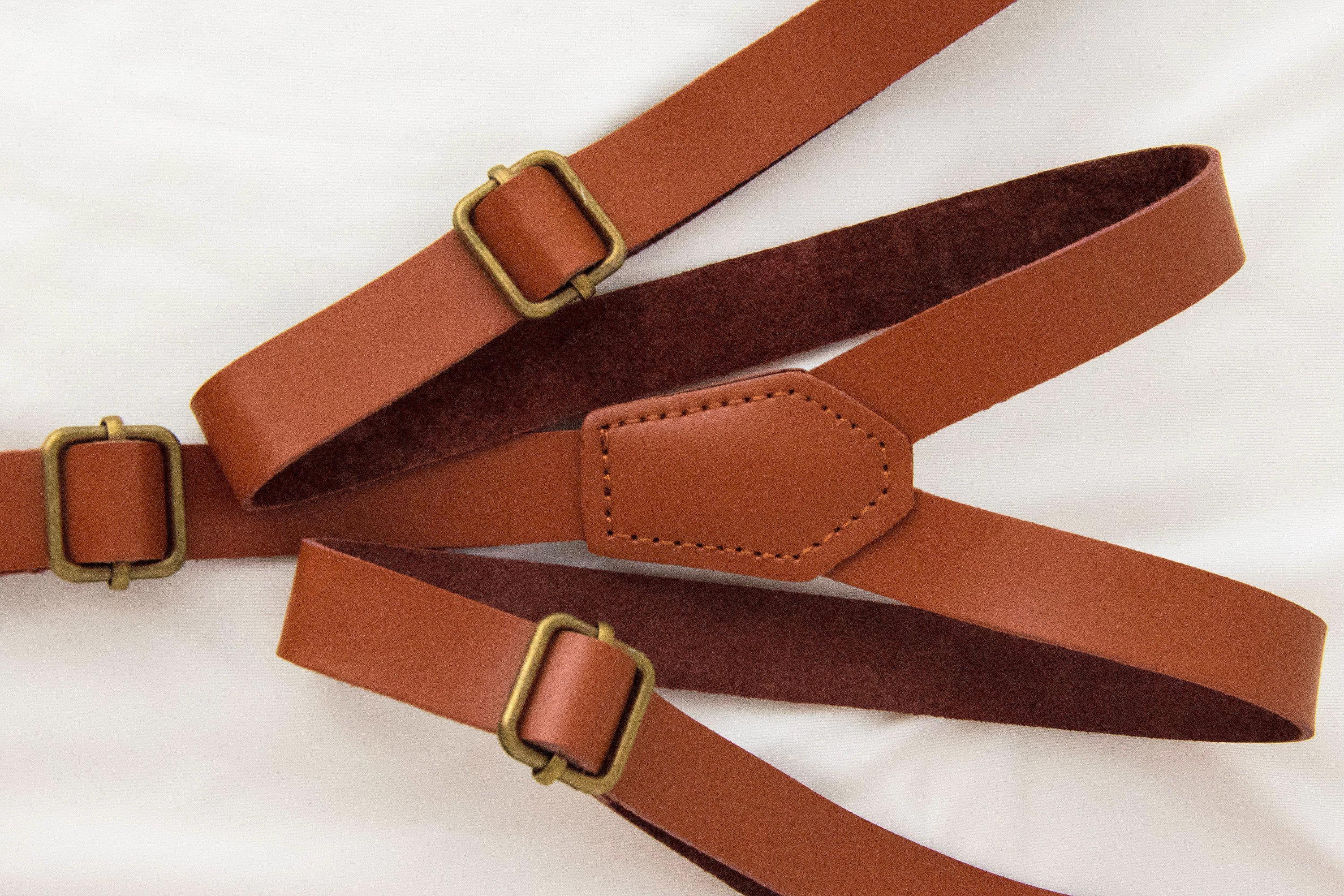 Bretelles cuir Michael Shelby – style vintage pour costume mariage - Roaring 20s Paris