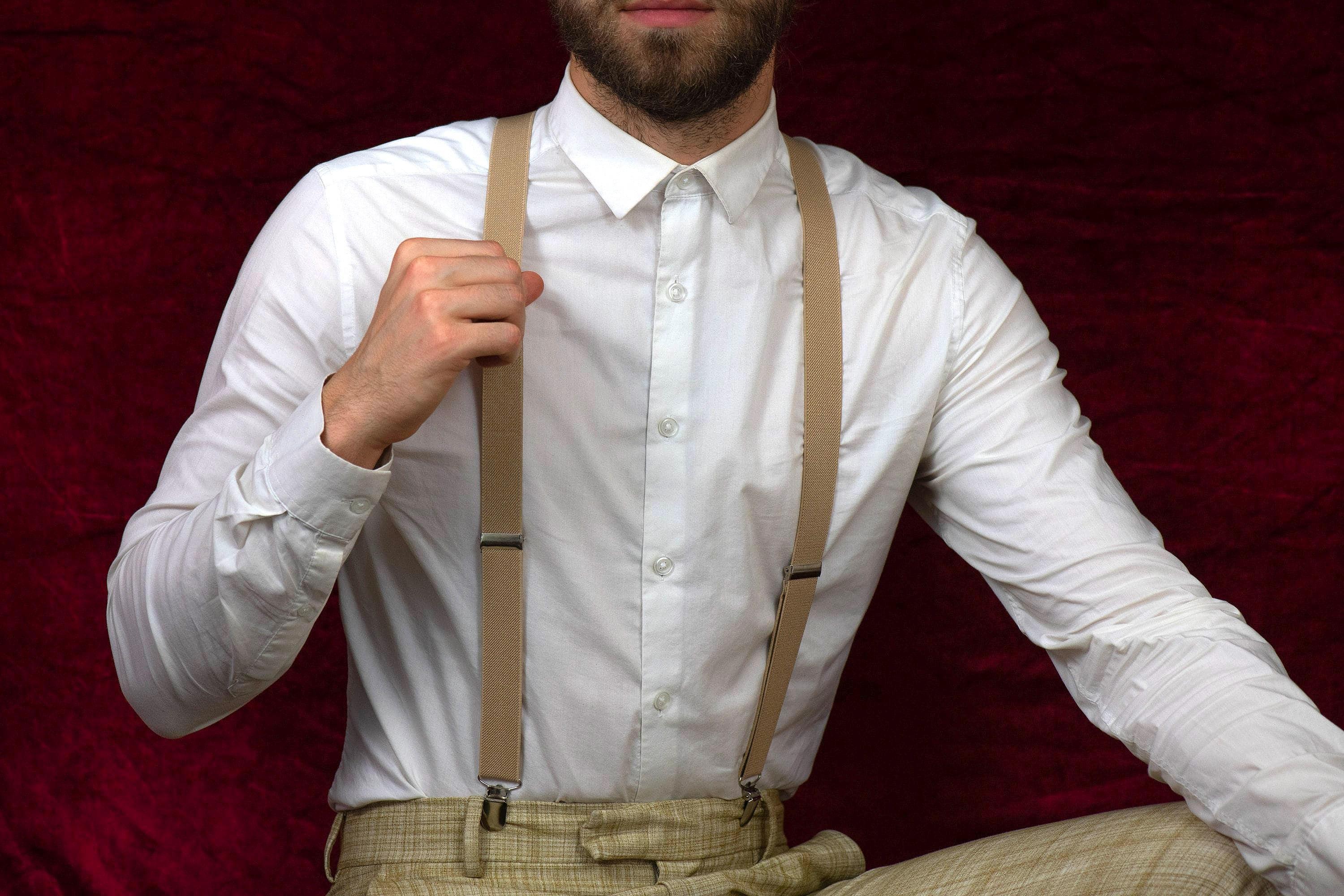 Bretelles et nœud papillon Beige Shelby – kit enfant et adulte vintage - Roaring 20s Paris