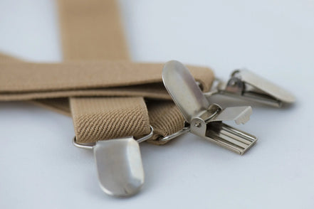 Bretelles et nœud papillon Beige Shelby – kit enfant et adulte vintage - Roaring 20s Paris