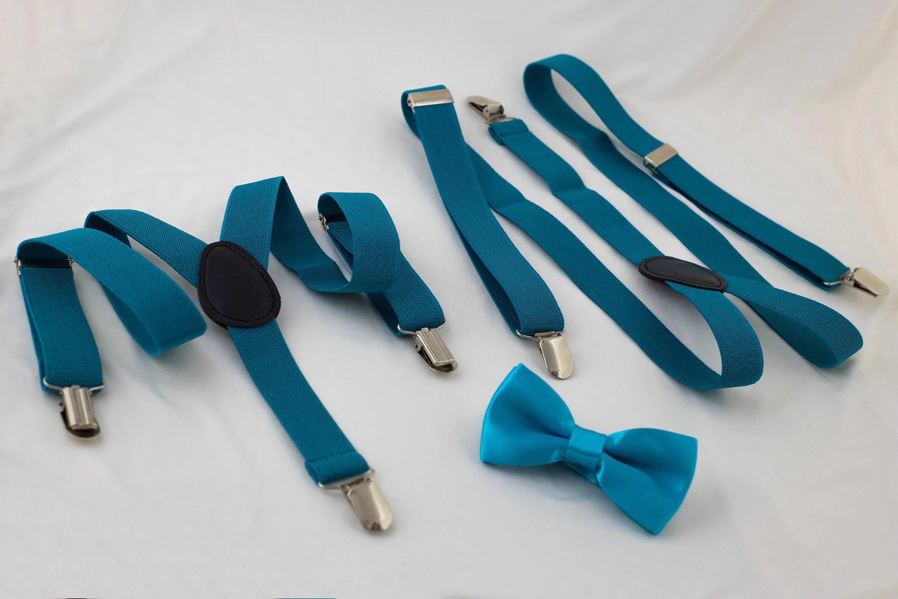 Bretelles et nœud papillon Turquoise Shelby – kit enfant et adulte - Roaring 20s Paris