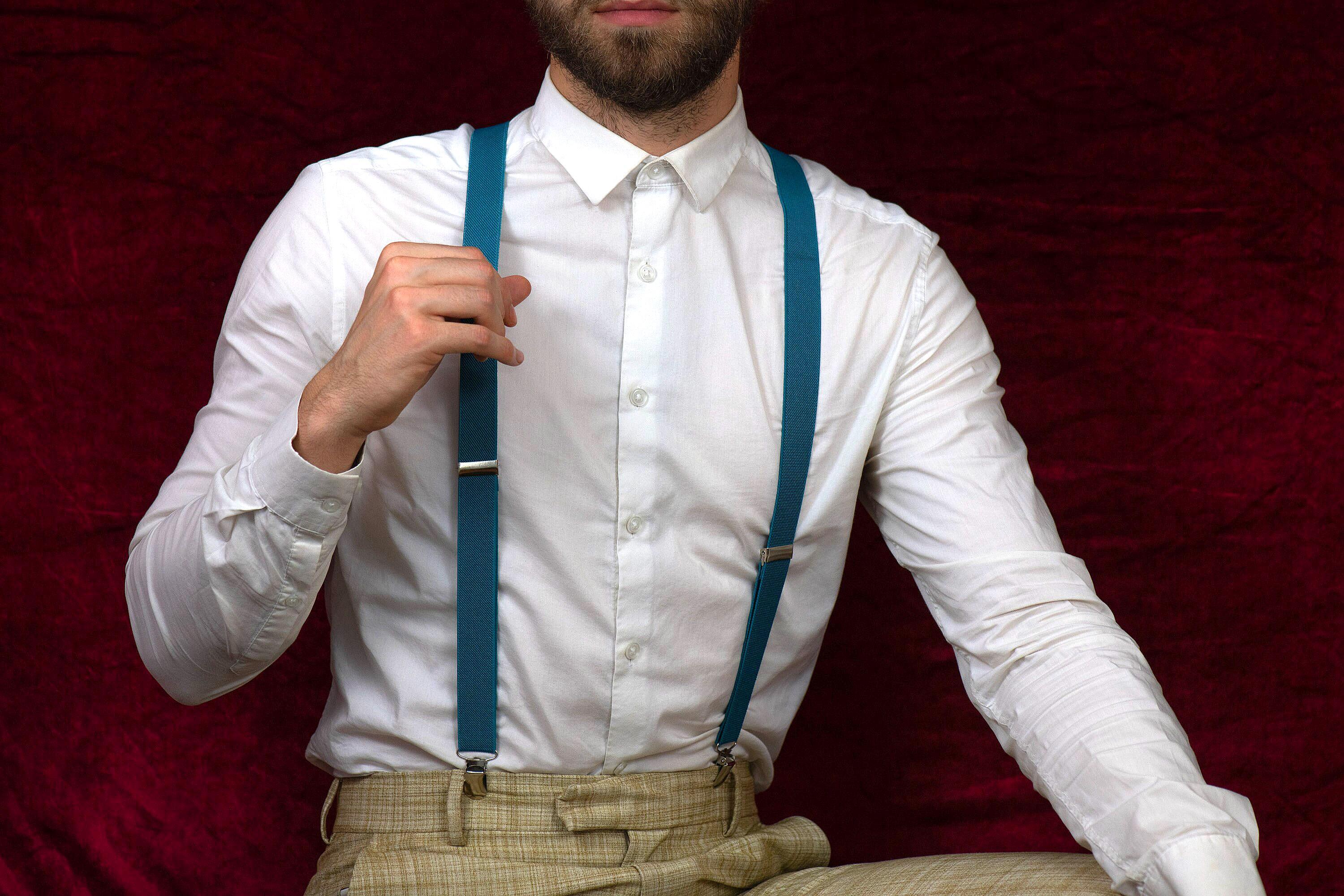 Bretelles et nœud papillon Turquoise Shelby – kit enfant et adulte - Roaring 20s Paris