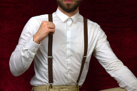 Bretelles marron Shelby – kit mariage rétro chic enfant adulte - Roaring 20s Paris