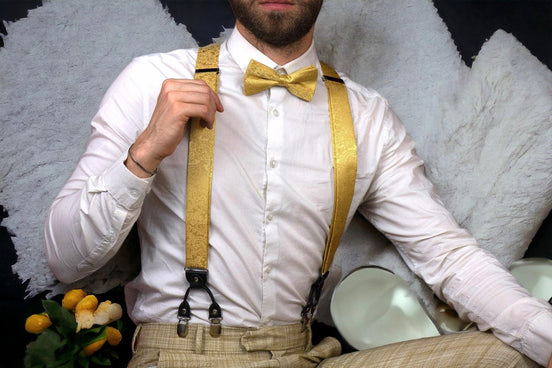 Bretelles personnalisée kit - bretelle ajustable pince jaune D costume - Roaring 20s Paris