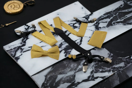 Bretelles personnalisée kit - bretelle ajustable pince jaune D costume - Roaring 20s Paris