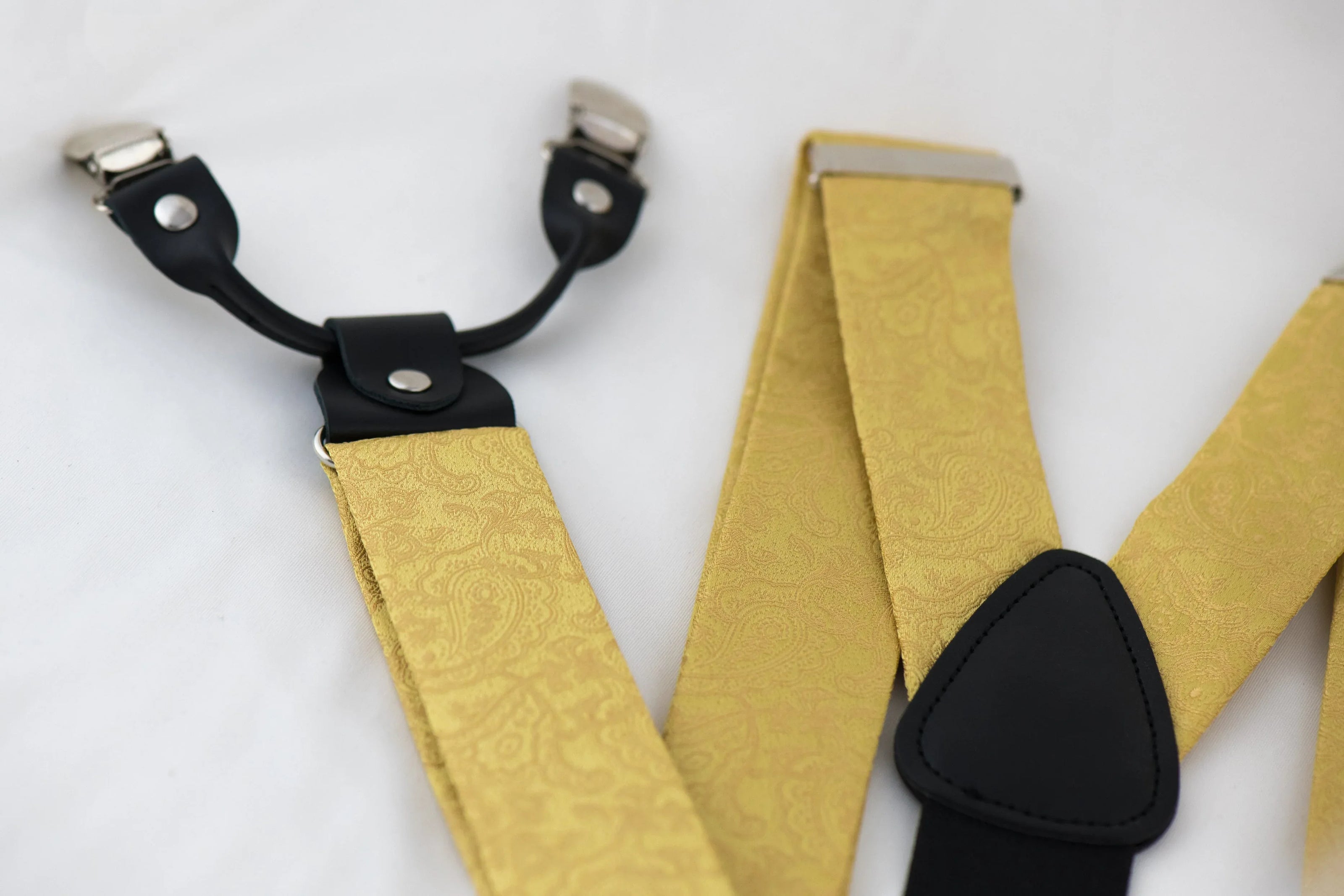 Bretelles personnalisée kit - bretelle ajustable pince jaune D costume - Roaring 20s Paris