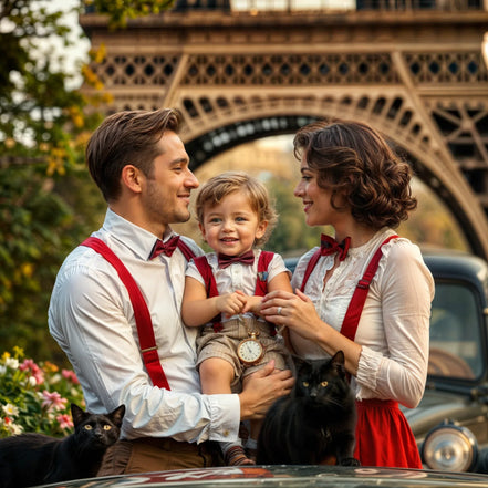 Bretelles personnalisée kit - bretelle ajustable pince jaune D costume - Roaring 20s Paris