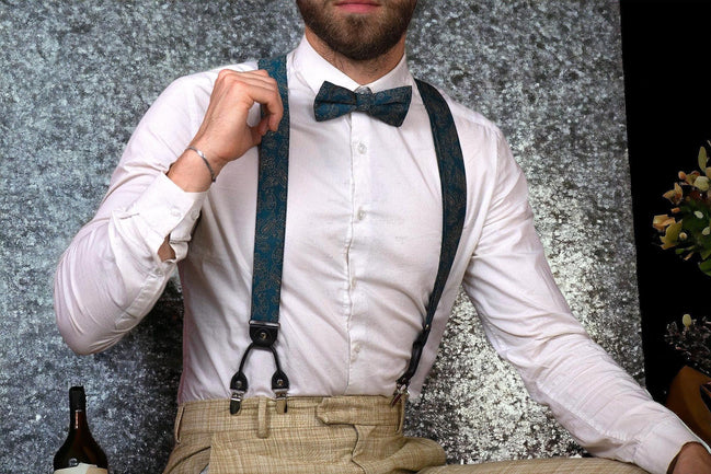 Bretelles personnalisée kit - bretelle ajustable pince vert C, costume - Roaring 20s Paris