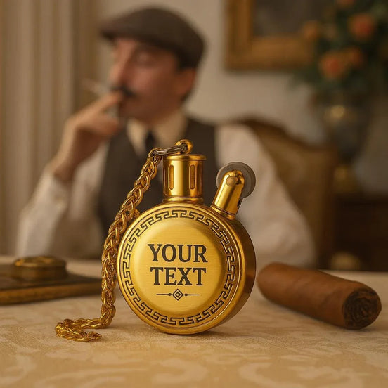 Briquet Zippo personnalisé John Shelby en acier or – style ancien chic - Roaring 20s Paris